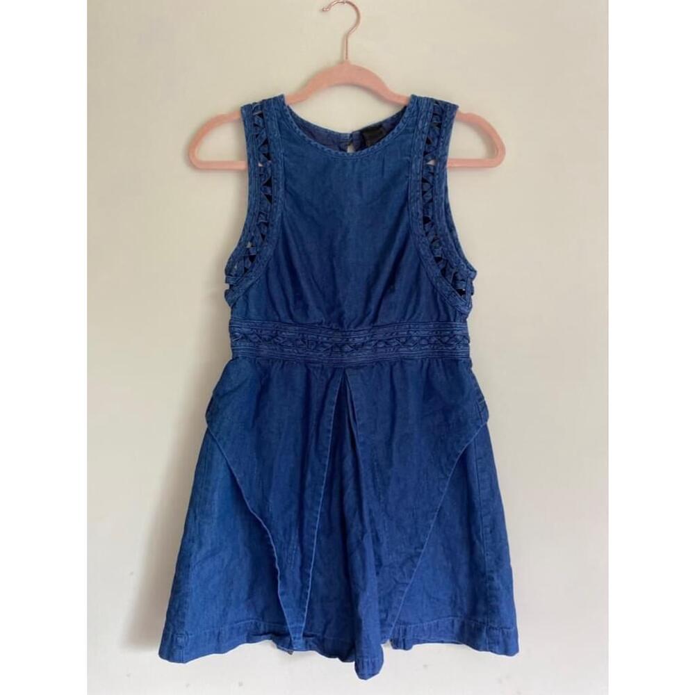 Free people New Romantics Blue Denim Cut Out Dress Size 4